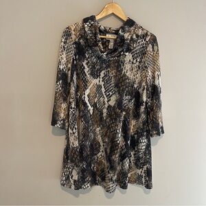 Joseph Ribkoff Animal Print Long Sleeve Tunic Top Blouse Size 10